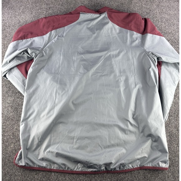 Adidas Windbreaker Jacket 2XL Burgundy Gray Full Zip Lightweight Track - Picture 4 of 7